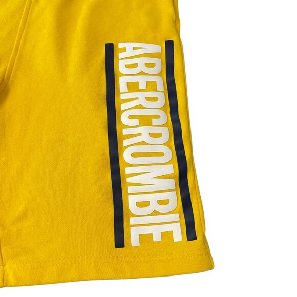 Abercrombie Kids Spell Out Sweat Shorts Kids Size 15-16 Yellow Casual Athleisure - Picture 2 of 11